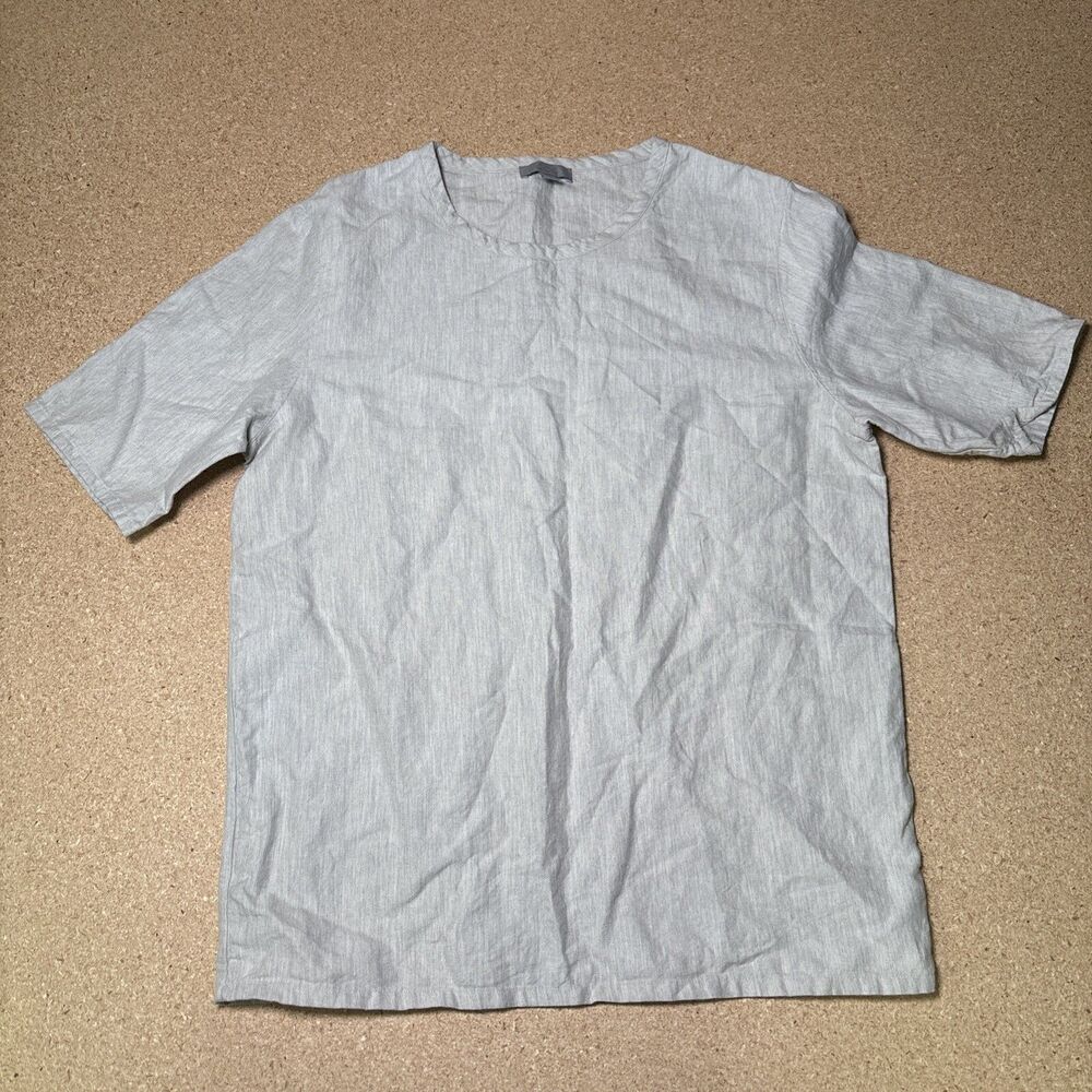 COS Men’s Linen Blend T-Shirt Crew Neck Size S Gray C3